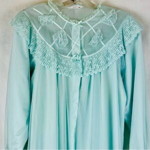VTG Dior Alma. Christian Dior Light Blue sheer Women's Robe sleep wear VTG Korea